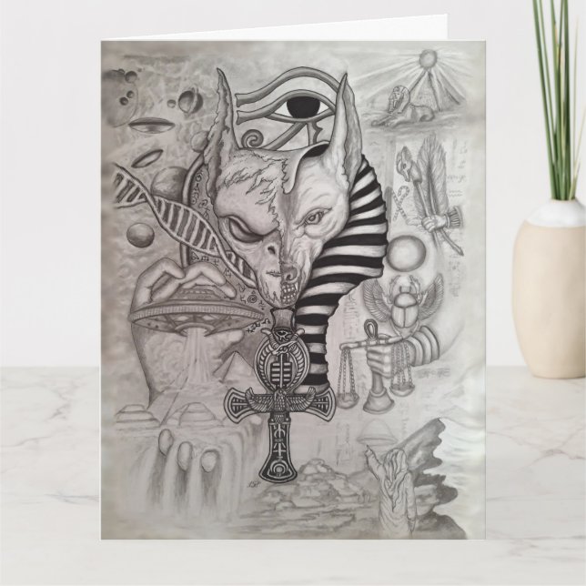 Carte De Remerciements Anciens Aliens, Anubis (Devant)