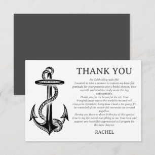 Carte De Remerciements Ancre Classy Nautical Beach Thème Fête des mariées