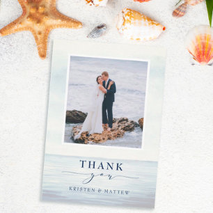 Carte De Remerciements Ancre nautique aquarelle océan