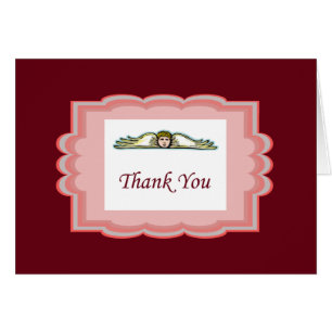 Carte de remerciements Angel Avec Bordure Rouge