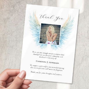 Carte De Remerciements Angel Wings Photo Sympathy Funeral Memorial