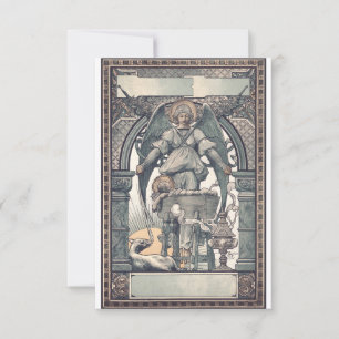 Carte De Remerciements Anges gardiens avec l'enfant Jésus