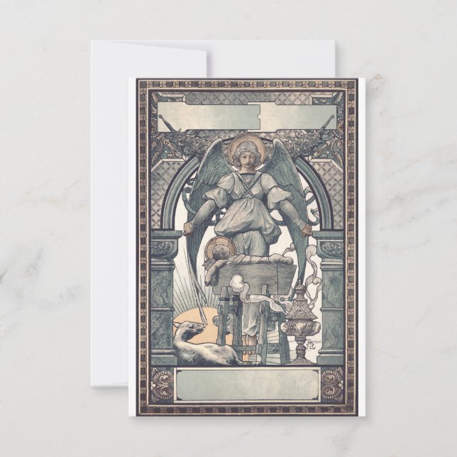 Carte De Remerciements Anges gardiens avec l'enfant Jésus (Devant)