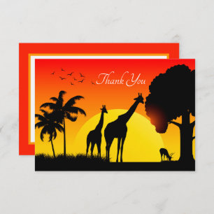 Carte De Remerciements animal Safari mignon ajouter du texte