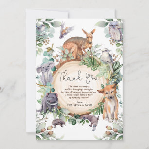 Carte De Remerciements Animaux australiens rustiques Faune et verdure aut
