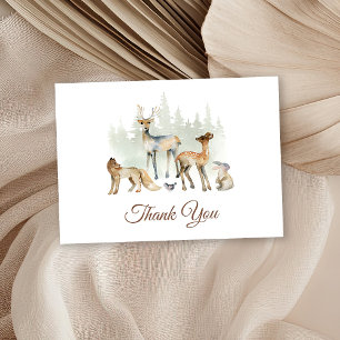 Carte De Remerciements Animaux Baby shower boisé
