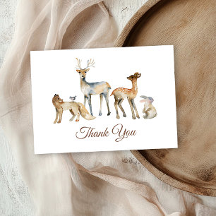Carte De Remerciements Animaux Baby shower boisé
