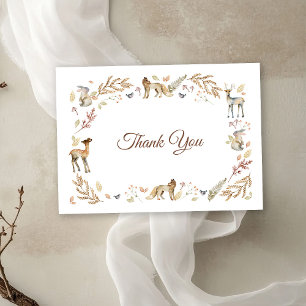 Carte De Remerciements Animaux Baby shower boisé