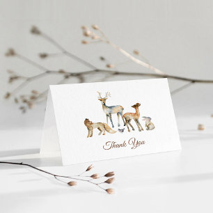 Carte De Remerciements Animaux Baby shower boisé