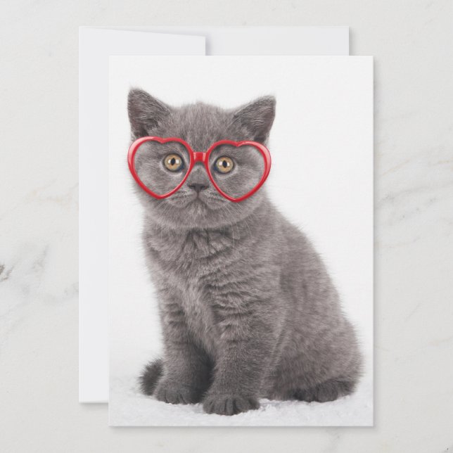 Carte De Remerciements Animaux de bébés cutest | Lunettes cardiaques de c (Devant)