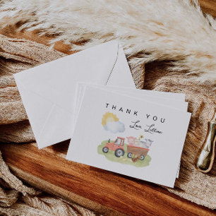 Carte De Remerciements Animaux de ferme Baby shower ou anniversaire