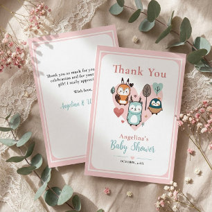 Carte De Remerciements Animaux de la forêt Baby Shower  