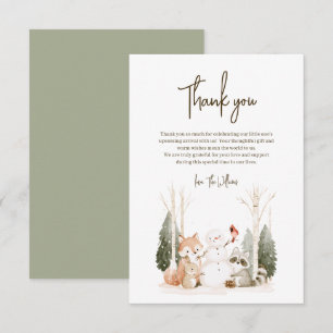 Carte De Remerciements Animaux de la forêt de Woodland Baby Shower Remerc
