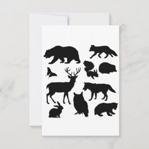 Carte De Remerciements Animaux de la forêt, faune