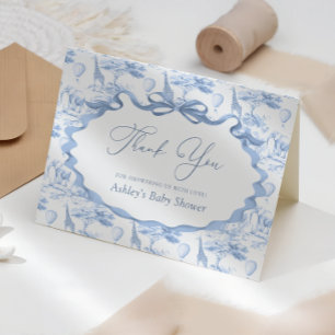 Carte De Remerciements Animaux de Safari Toile de Jouy Baby Shower Remerc