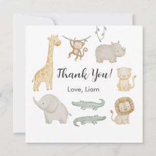 Carte De Remerciements Animaux de Safari Wild One Anniversaire Personnali