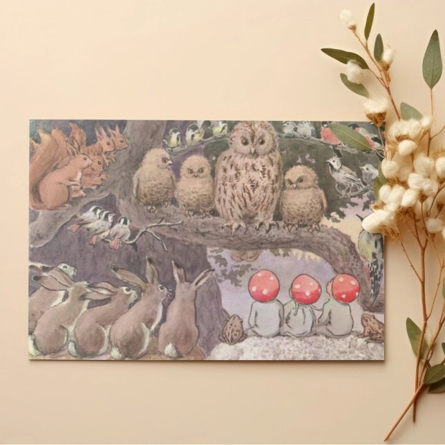 Carte De Remerciements Animaux des Bois et Enfants Elsa Beskow (Créateur téléchargé)