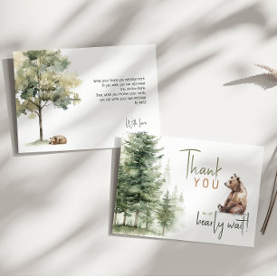 Carte De Remerciements Animaux Des Bois Nous Pouvons Attendre   Horizonta