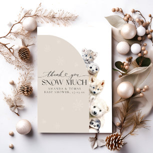 Carte De Remerciements Animaux d'hiver Baby shower neutre selon le sexe