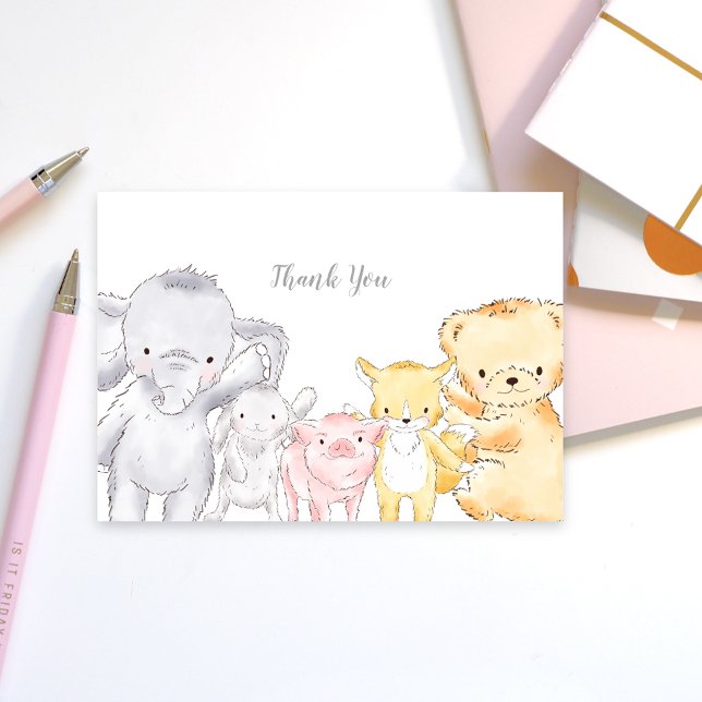 Carte De Remerciements Animaux en peluche Baby shower Sprinkle (Créateur téléchargé)