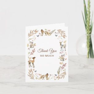 Carte De Remerciements Animaux Fête Prénatale de la Forêt