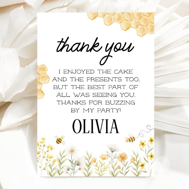 Carte De Remerciements Anniversaire abeille (Créateur téléchargé)