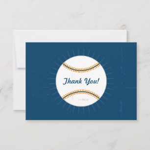 Carte De Remerciements Anniversaire Baseball Orange Marine