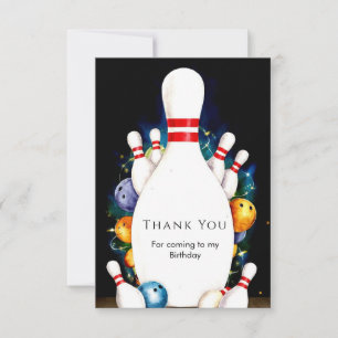 Carte De Remerciements Anniversaire Bowling Enfants Mignon Simple