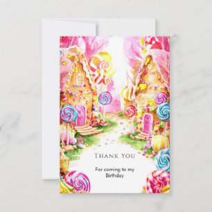 Carte De Remerciements Anniversaire Candyland Sucreries Fantaisistes Loll