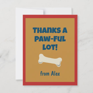 Carte De Remerciements Anniversaire chiot Patte-ty