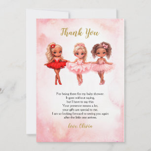 Carte De Remerciements Anniversaire de Ballerina, Ballet Party
