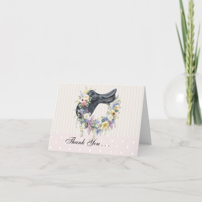 Carte De Remerciements Anniversaire de Cheval (Devant)
