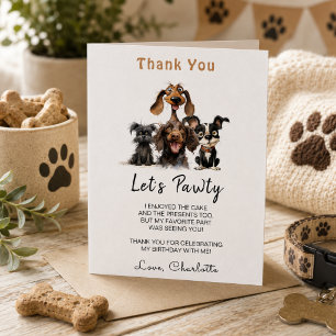 Carte De Remerciements Anniversaire de chien, faisons la fête