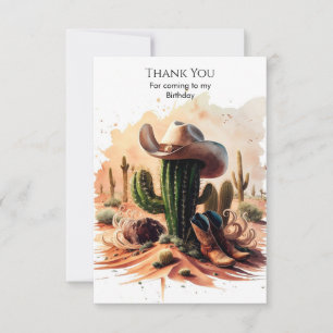 Carte De Remerciements Anniversaire de Cowboy Wild West