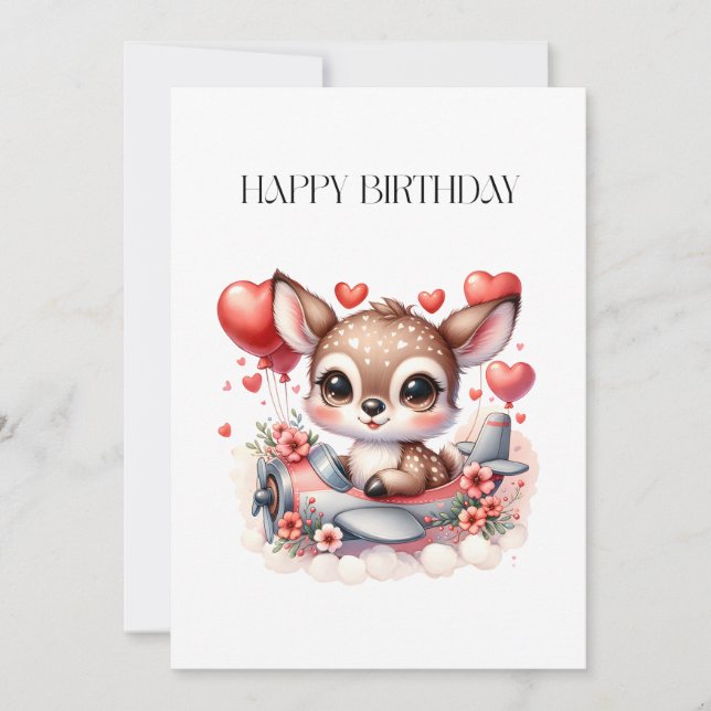Carte De Remerciements Anniversaire de Deer Pilot (Devant)