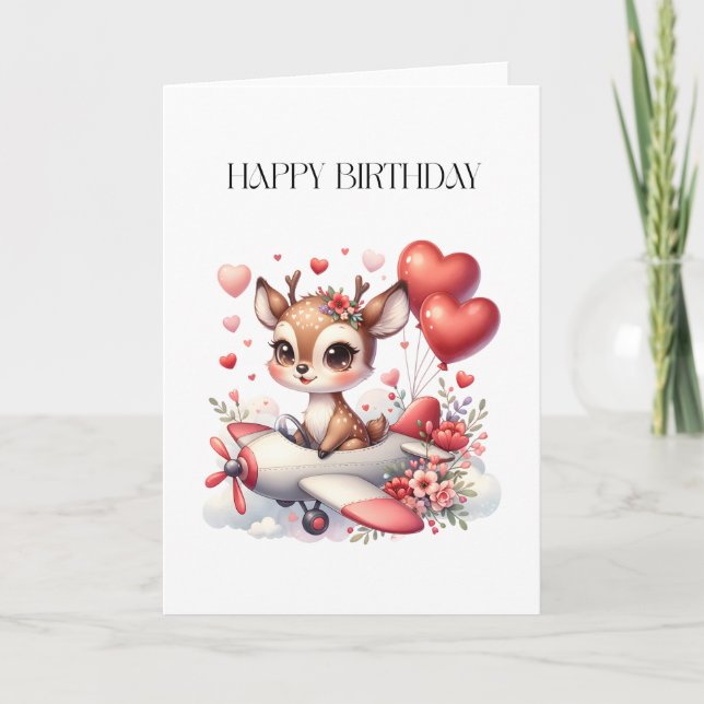 Carte De Remerciements Anniversaire de Deer Pilot (Devant)