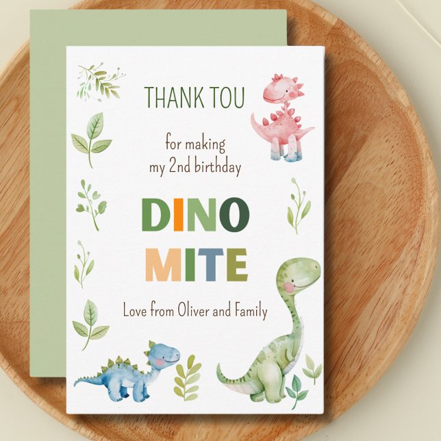 Carte De Remerciements anniversaire de Dino-mite (Créateur téléchargé)