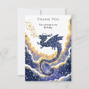 Carte De Remerciements Anniversaire de dragon simple enchanté