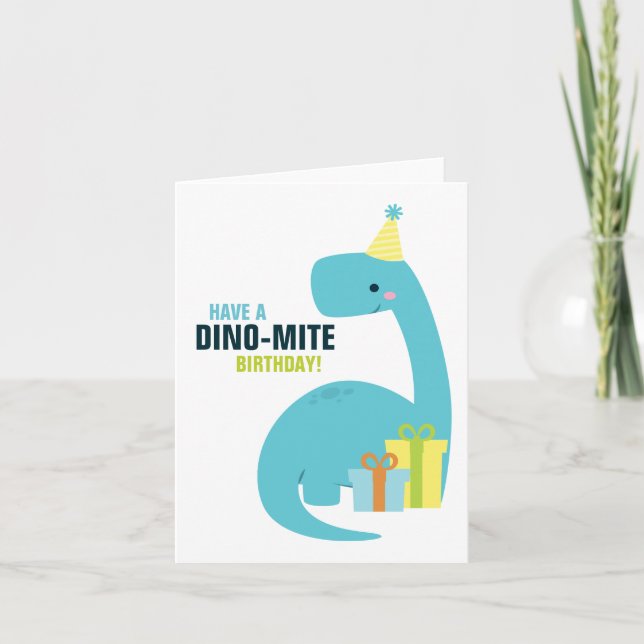 Carte De Remerciements Anniversaire de enfant de dinosaure (Devant)