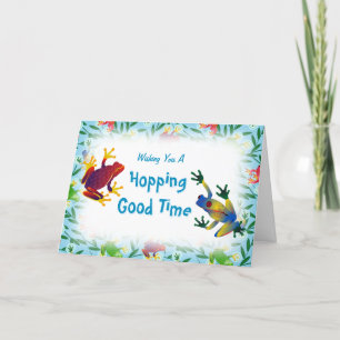 Carte De Remerciements Anniversaire de enfant de la jungle de la grenouil