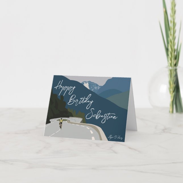Carte De Remerciements Anniversaire de l’Alpe d’Huez à vélo (Devant)