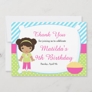 Carte De Remerciements Anniversaire de la fête du bois d'oeuvre afro-amér