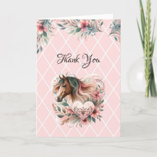 Carte De Remerciements Anniversaire de la fille du cheval