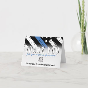 Carte De Remerciements Anniversaire de la retraite de la police Ligne ble