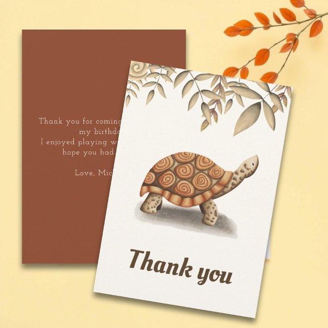 Carte De Remerciements Anniversaire de la Tortue mignonne (Créateur téléchargé)