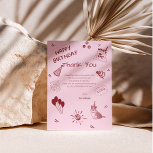 Carte De Remerciements Anniversaire de Love Dog - Joli Chien, Ballons