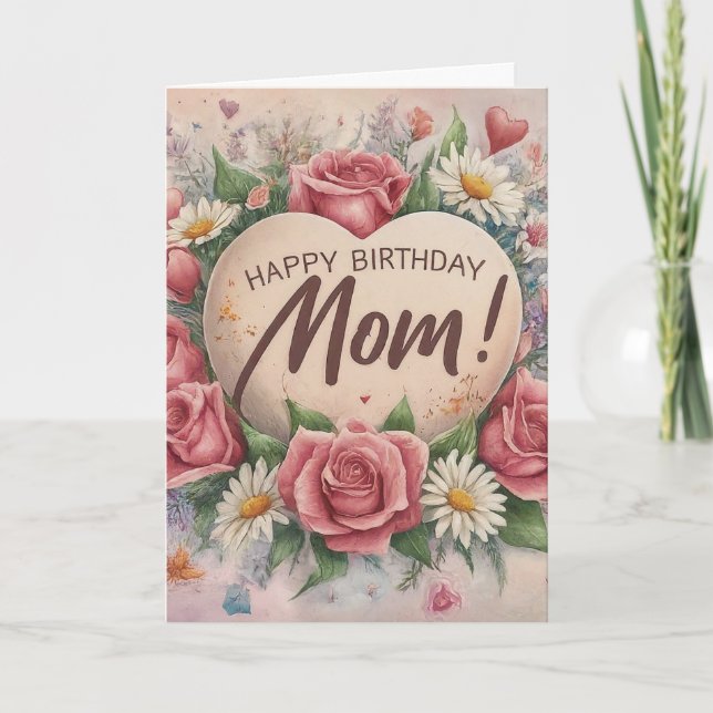 Carte De Remerciements Anniversaire de maman (Devant)