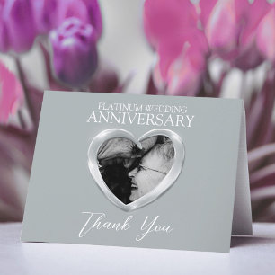 Carte De Remerciements Anniversaire de mariage platine 70 ans ajoutez vot