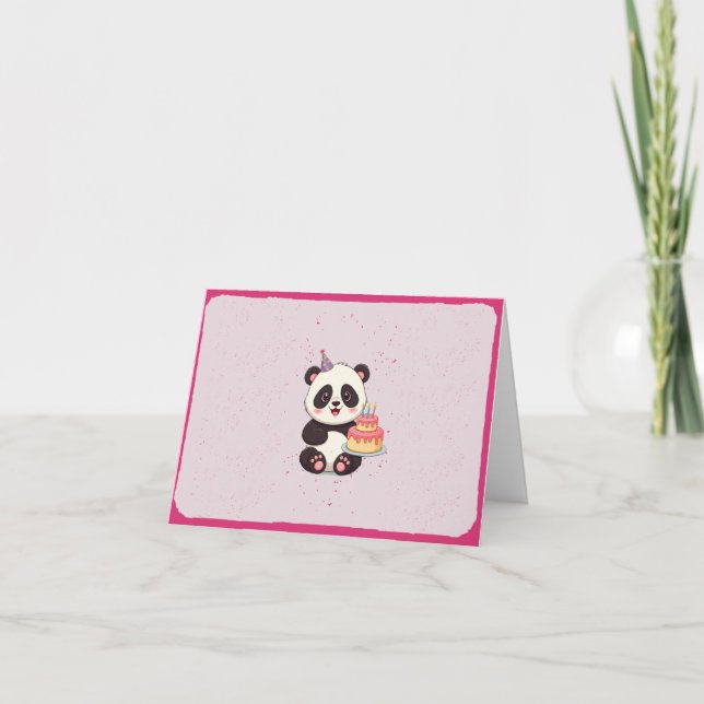 Carte De Remerciements Anniversaire de Panda (Devant)