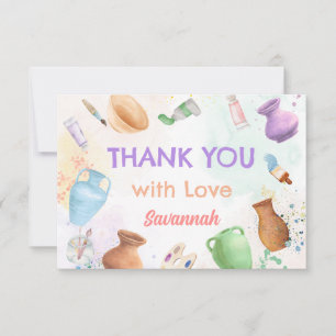 Carte De Remerciements Anniversaire de peinture de poterie